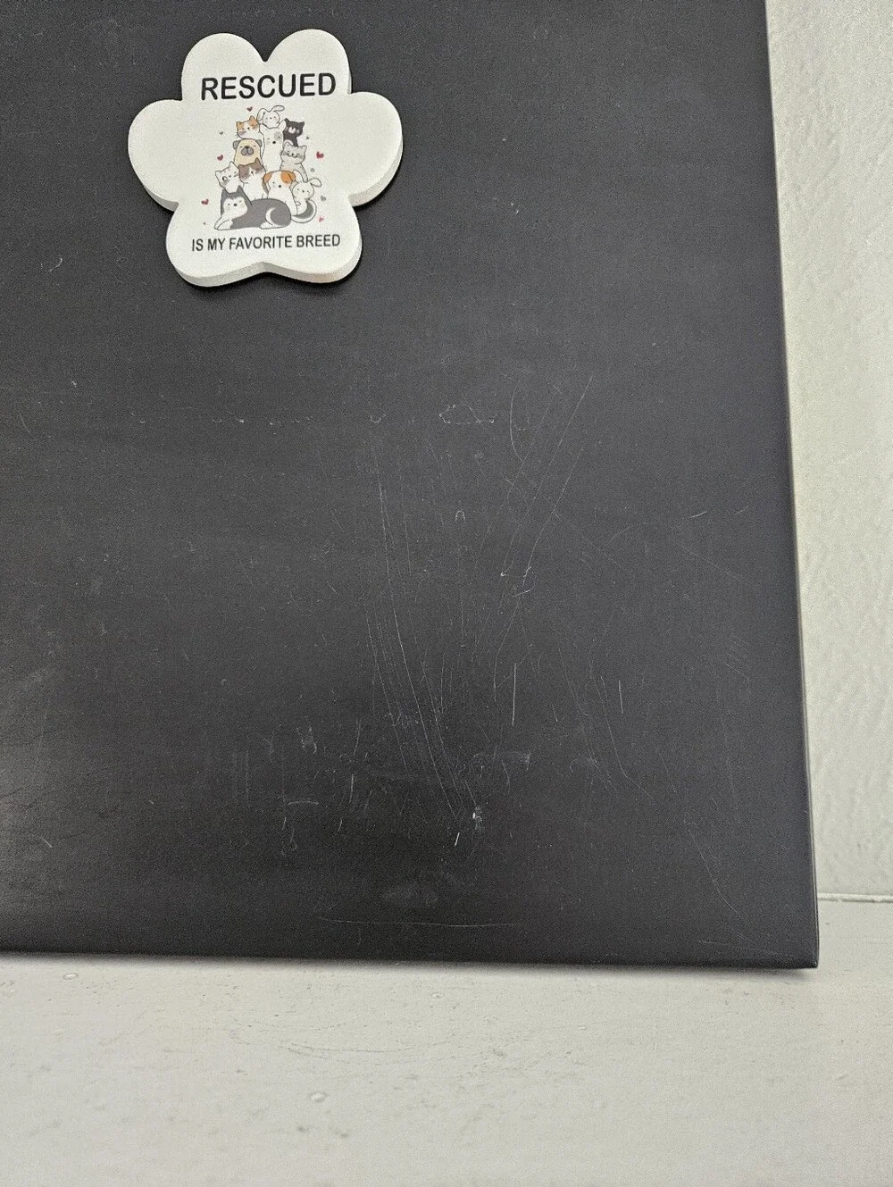 Pottery Barn Matte Black Frameless Wall Mounted Magnetic Chalkboard